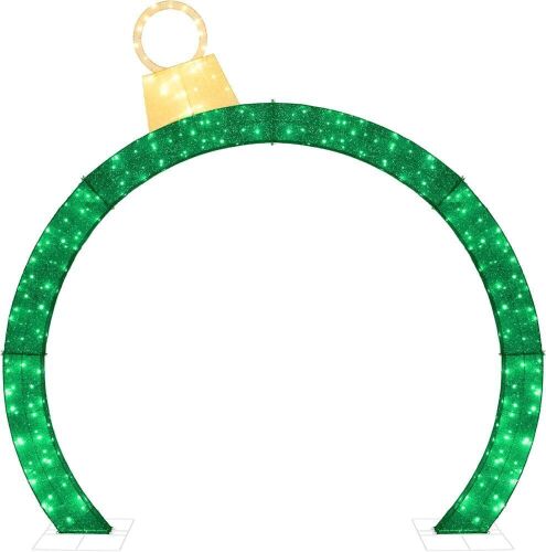 Large Outdoor Christmas Lighted Archway Decoration, 9.5ft - Lot 857