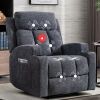 Bestier 33.5 in. W Gray Fabric Manual Massage Recliner Chair with Remote Control and 2 Dual Cup Holders - Thumbnail 1