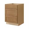 Hampton Bay Avondale 24 in. W x 24 in. D x 34.5 in. H Ready to Assemble Plywood Shaker Drawer Base Kitchen Cabinet in White Oak - Thumbnail 1