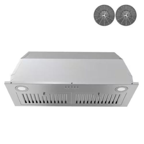 AKDY 30 in. 343 CFM Built-in Insert Kitchen Vent Ducted/Ductless Convertible Range Hood in Stainless Steel with Carbon Filter - Lot 860JF