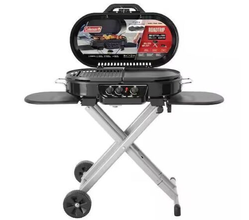 Coleman RoadTrip 285-Standup Portable Propane Gas Grill with Grill Plus Griddle Bundle, Black - Lot 29JF