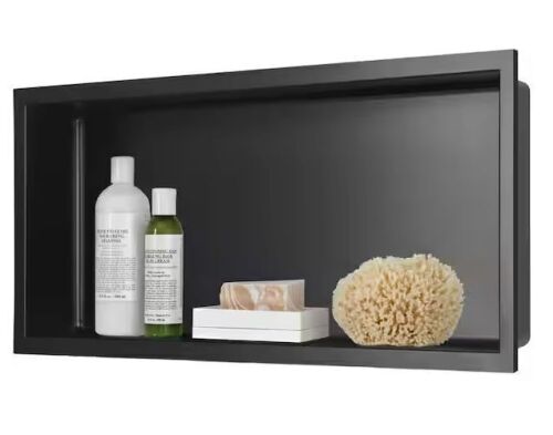 AKDY 24 in. W x 12 in. H x 4 in. D 18-Gauge Bathroom Shower Niche in Matte Black - Lot 891JF