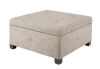 Madison Park Lucas Sand 29.5 in. W x 29.5 in. D x 16 in. H Soft Close Storage Ottoman - Thumbnail 1