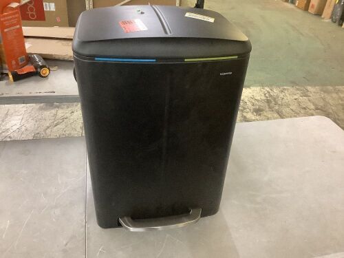 Marco 10.5 Gal. Black Rectangular Double Bucket Trash Can with Soft-Close Lid - Dented - Lot 894JF
