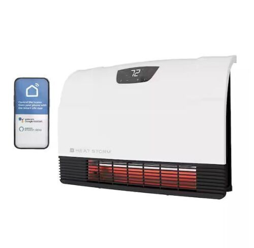 HEAT STORM 1500W Phoenix WiFi Infrared Wall Unit Wi-Fi Smart Heater in White - Lot 900JF
