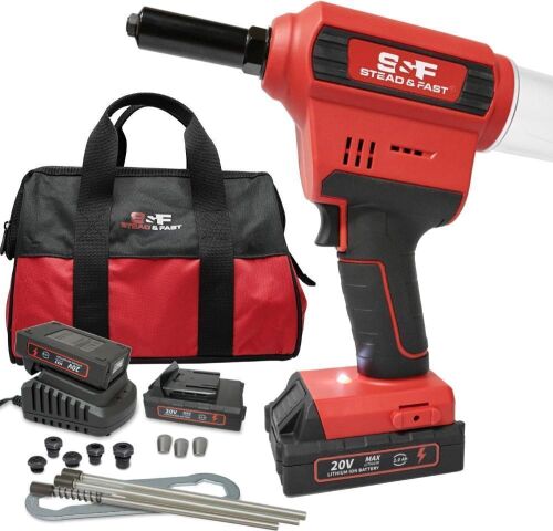 S&F STEAD & FAST Cordless Rivet Tool Kit - Lot 18