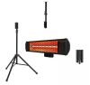 HEAT STORM Tradesman 1500-Watt Electric Indoor/Outdoor Quartz Infrared Portable Space Heater w/Tripod Wall and Ceiling Mount, Black - Thumbnail 1
