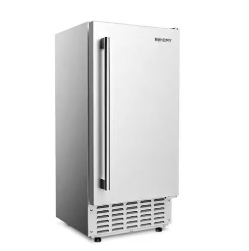 EUHOMY 15 in. 66lbs/24H Nugget Ice Maker in Silver Stainless Steel, Bulit-in/Freestanding, Auto-Cleaning - Lot 15JF