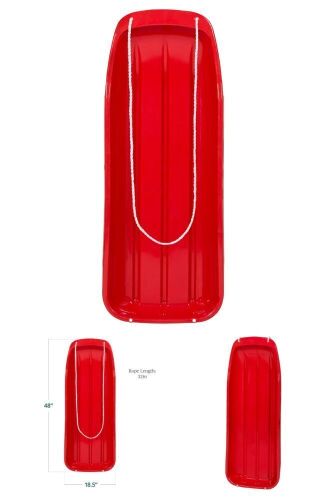 48in Kids Toboggan Snow Sled Board w/ Pull Rope, Curved Edges - Lot 372
