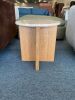 Sporo Travertine Side Table - Natural Oak - Thumbnail 2