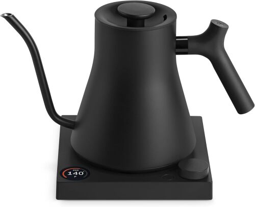 Fellow Stagg EKG Pro Electric Gooseneck Kettle - Pour-Over Coffee and Tea, Quick Heating, Precise Temperature Control, Scheduling, Built-in Brew Timer, Matte Black, 0.9 Liter - Lot 3938