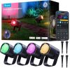 Govee Outdoor Spot Lights 2, IP67 Waterproof Spotlights, Landscape Lights Work with Matter, Alexa, and Google Assistant, RGBWIC Color Changing Light for Outdoor Decor, Patio Decorations, 4 Pack - Thumbnail 1