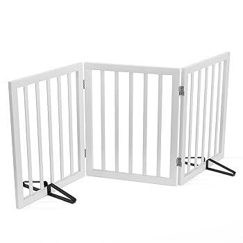 SFJC Freestanding Dog Gate 3-Panel - 32 Inch Height Foldable Pet Gate For Indoor Doorways & Stairs - Lot 4071