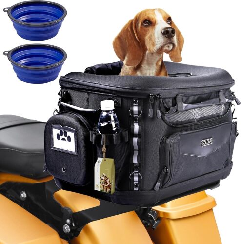 Motorcycle Dog Carrier, Portable Pet Carrier Pet Travel Bag Cat Carrier Bag for Harley Street Glide Road King Touring Trike Can Am with Luggage Rack Passenger Seat Load - Lot 4081