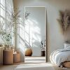 Delma Wall Full Length Mirror,Standing Mirror Full Body,Large Floor for Wall Door Bedroom Bathroom Living Room with Aluminium Frame(with Stand,56x15 White - Thumbnail 1