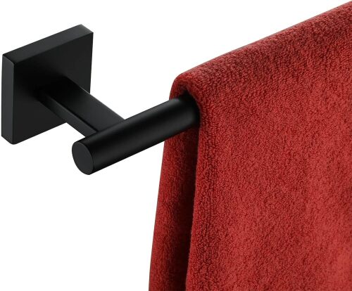 KOKOSIRI Towel Rails Bathroom Towel Bars Matte Black 24 Inch Bath Towel Holder for Cabinet Kitchen Wall Stainless Steel - Lot 4019