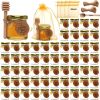 XING-RUIYANG 60 PACK 1.5 oz Mini Glass Honey Jar, Small Hexagonal Honey Jars with Wooden Dipper Gold Lid Bee Charms Gold Gift Bags and Rope for Baby Shower Wedding Party Favors - Thumbnail 1