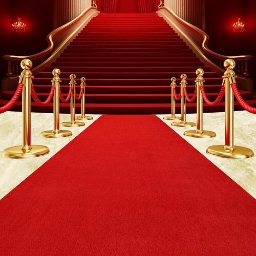 450 GSM Extra Thick Waterproof Red Carpet Runner for Events Decorations, 3X20 Ft Not Slip Red Runner Aisle Runway Rug for Wedding, Party, Banquet, Activity Entrance and Special Events Decorations - Lot 4059