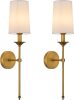 PASSICA DECOR Wall Sconce Set of 2 Hardwired Vintage Antique Brass Sconce Candle Wall Light for Bedroom Living Room Vanity Farmhouse Bathroom Hallway - Thumbnail 1