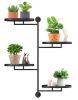 Rotating Window Plant Shelves, Floating Shelves for Wall, 4-tier Metal Corner Black Plant Stand Holder Plant Shelf for Multiple Plants Indoors，Windows Sill Plant Shelf Wall Mounted - Thumbnail 1