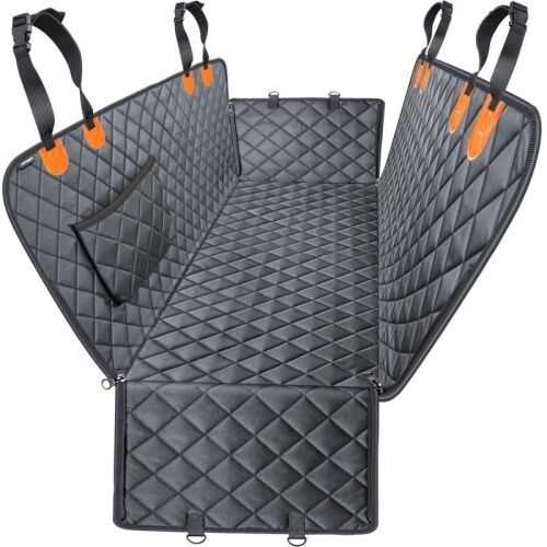Itopfox Waterproof Dog Car Seat Cover with Side Flaps, Heavy Duty Scratch Proof Nonslip Hammock for Pets, Fits Most Cars Trucks and SUVs - Lot 4131