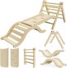 bbgroundgrm Pikler Triangle Set Climber 5 in 1, Toddler Climbing Toys Indoor Folding with Ramp & Arch for Montessori Play Gym for Toddlers and Kids - Thumbnail 1