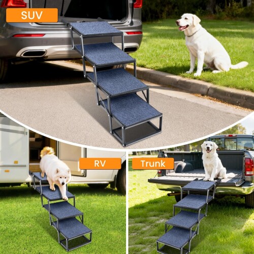 Dog Stairs for Car, Extra Wide Dog Stairs for Large Dogs to 250 LBS - Lot 4104