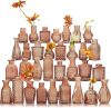 Glass Bud Vase Set of 32 Pcs, Small Glass Vases for Flowers, Amber Bud Vases in Bulk, Vintage Vases for Wedding Centerpieces, Wedding Decorations, Home Table Flower Decor - Thumbnail 1