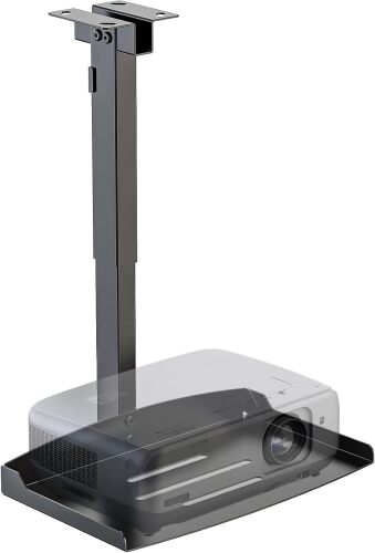 WALI Projector Ceiling Mount Tray，Projector Wall Mount Holds up to 22lbs, Height Adjustable Universal Projectors Mount, No Hole Installation, Hidden Cable Routing - Lot 4182