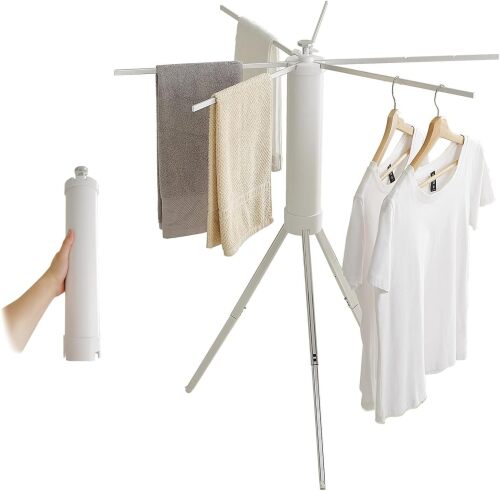 JOOM Clothes Drying Rack Portable Foldable - Drying Rack Clothing Space Saving,Collapsible Drying Rack for Laundry,Travel,Indoor,Outdoor. Folding Clothing Rack Home and Travel (Small Silver) - Lot 4284