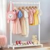 Kids Clothing Rack with Bottom Storage Shelf, Metal Clothes Rack for Kids Dress Up Storage, Freestanding Dance Costume Garment Rack for Hanging Clothes - Thumbnail 1