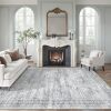 Soalmost Area Rugs for Living Room, Non Slip Machine Washable Vintage Rugs, Low Pile Lightweight Large Rug for Bedroom, Dining Room, Home Office - Thumbnail 1