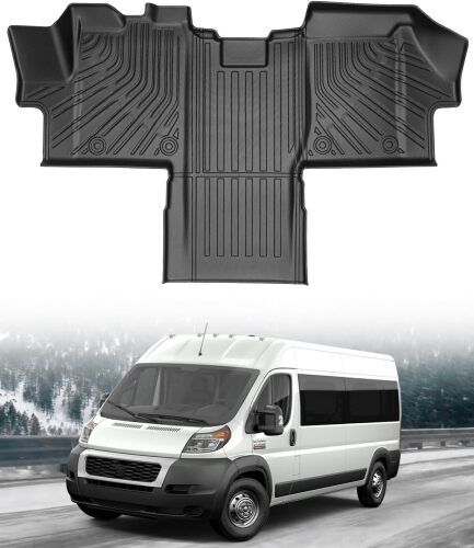Floor Mats for Dodge Ram Promaster 1500/2500/3500 2025 2024 2023 2022 2021 2020 2019 2018 (Not Fit for EV&City) All Weather TPE Rubber Floor Liners Car Mats Easy Clean, Odorless Anti-Slip - Lot 4292