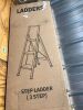 3 Step Ladder, Aluminum 3 Step Stool with Retractable Handrail and Anti-Slip Wide Pedal, Folding Stool Ladders 3 Steps, 330lbs Safety Household Slim Ladder - Thumbnail 4