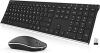 Arteck 2.4G Wireless Keyboard and Mouse Combo Stainless Steel Ultra Slim Full Size Keyboard and Ergonomic Mice for Computer Desktop PC Laptop and Windows 11/10/8 Build in Rechargeable Battery - Thumbnail 1