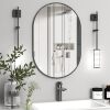Oval Bathroom Mirror Capsule Wall Vanity Mirror, Gold Wall Mounted Mirror, Large Modern Mirror Pill Mirrors with Metal Frame, Decor for Entryway, Bedroom, Living Room - Thumbnail 1