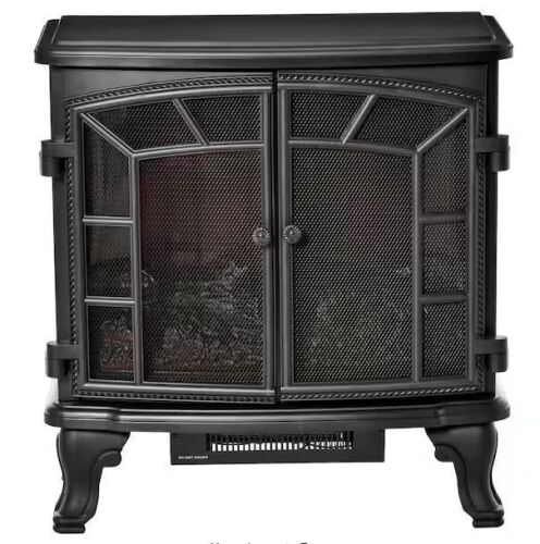 HOMCOM 25 in. Electric Fireplace Heater with Realistic Flames, Adjustable Brightness - Lot 86JF