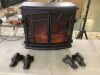 HOMCOM 25 in. Electric Fireplace Heater with Realistic Flames, Adjustable Brightness - Thumbnail 2