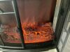 HOMCOM 25 in. Electric Fireplace Heater with Realistic Flames, Adjustable Brightness - Thumbnail 4