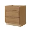 Hampton Bay Avondale 30 in. W x 24 in. D x 34.5 in. H Ready to Assemble Plywood Shaker Drawer Base Kitchen Cabinet in White Oak - Thumbnail 1