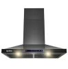 AKDY 30 in. 343 CFM Convertible Wall Mount Black Stainless Steel Kitchen Range Hood with Touch Panel - Thumbnail 1