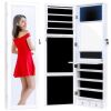 Door/Wall Mount Mirror Jewelry Cabinet Armoire w/ Inside Mirror, LED Lights - Thumbnail 1