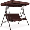 2-Person Outdoor Canopy Swing Glider Furniture w/ Cushions, Steel Frame - Thumbnail 1