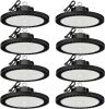 8 Pack 150W UFO LED High Bay Lights, 5000K Daylight, Super Bright 22500 LM, AC100-277V - Thumbnail 1