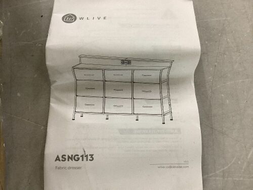 WLIVE Black Dresser TV Stand for 45, 50, 55 inch TV with LED Lights & Charging Station - Lot 467