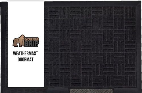 GORILLA GRIP 100% Waterproof All-Season WeatherMax Doormat, 72x24 - Lot 590
