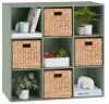 9-Cube Bookshelf Storage Display w/ 3 Removable Panels, Customizable Design - Thumbnail 1