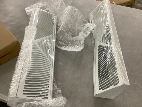 Baseboard Register Vent 18 Inch Duct Opening Size, 2 pack - 1 is Bent - Lot 653