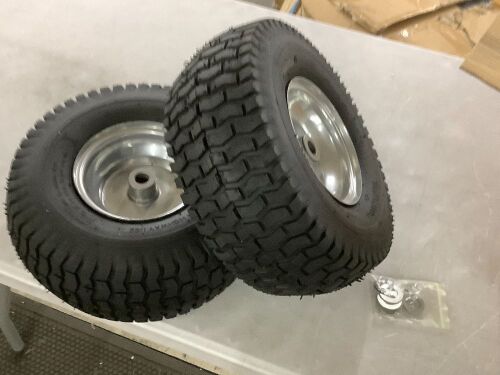 15x6.00-6 Lawn Mower Tires and Wheel Assembly, 2 pc - Lot 658