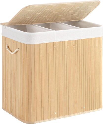 3 Section Laundry Basket with Lid - Lot 687